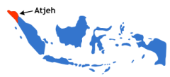 De locatie van de provincie Atjeh in Indonesië.