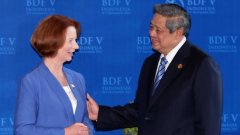 Premier Julia Gillard (Australië) en president Susilo Bambang Yudhoyono (Indonesië)
