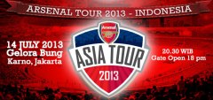 Affiche voor de wedstrijd van Arsenal in Jakarta.