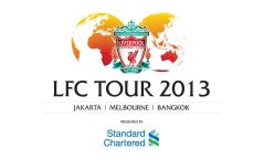 Het logo van de tournee van Liverpool FC.