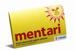 Simkaart van Mentari, op het netwerk van Indosat.