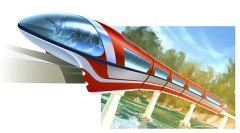 Een tekening van een mogelijke uitvoering van de monorail.