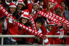 Fans van het Indonesische elftal.