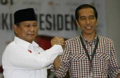 Kandidaten Prabowo Subianto en Joko Widodo