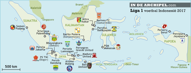 Liga 1 Indonesie kaart