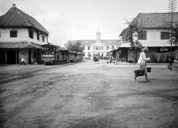 Stoomtram bij het stadhuis 1900-1930