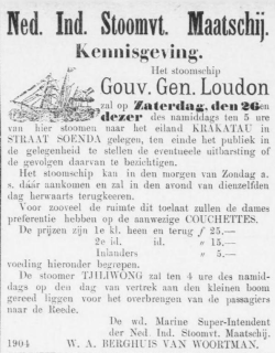 Stoomvaartmij Krakatau mei 1883